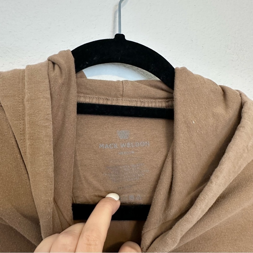 Mack Weldon ACE Women's Pullover Hooded Sweatshirt Size Medium Laurel Canyon Tan - Picture 4 of 8